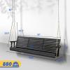 imageVINGLI Upgraded Patio Wooden Porch Swing for Courtyard ampamp Garden Heavy Duty 880 LBS Swing Chair Bench with Hanging Chains for Outdoors Black 4 FTBlack