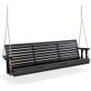 imageVINGLI Upgraded Patio Wooden Porch Swing for Courtyard ampamp Garden Heavy Duty 880 LBS Swing Chair Bench with Hanging Chains for Outdoors Black 4 FTBlack