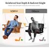 imageVINGLI Upgraded Patio Wooden Porch Swing for Courtyard ampamp Garden Heavy Duty 880 LBS Swing Chair Bench with Hanging Chains for Outdoors Black 4 FTBrown