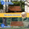 imageVINGLI Upgraded Patio Wooden Porch Swing for Courtyard ampamp Garden Heavy Duty 880 LBS Swing Chair Bench with Hanging Chains for Outdoors Black 4 FTBrown