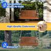 imageVINGLI Upgraded Patio Wooden Porch Swing for Courtyard ampamp Garden Heavy Duty 880 LBS Swing Chair Bench with Hanging Chains for Outdoors Black 4 FTBrown