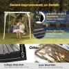 imageVINGLI Upgraded Patio Wooden Porch Swing for Courtyard ampamp Garden Heavy Duty 880 LBS Swing Chair Bench with Hanging Chains for Outdoors Black 4 FTBlack