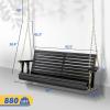 imageVINGLI Upgraded Patio Wooden Porch Swing for Courtyard ampamp Garden Heavy Duty 880 LBS Swing Chair Bench with Hanging Chains for Outdoors Black 4 FTBlack
