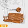 imageVINGLI Upgraded Patio Wooden Porch Swing for Courtyard ampamp Garden Heavy Duty 880 LBS Swing Chair Bench with Hanging Chains for Outdoors Black 4 FTBrown