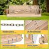 imageVINGLI Upgraded Patio Wooden Porch Swing for Courtyard ampamp Garden Heavy Duty 880 LBS Swing Chair Bench with Hanging Chains for Outdoors Black 4 FTNatural