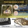 imageVINGLI Upgraded Patio Wooden Porch Swing for Courtyard ampamp Garden Heavy Duty 880 LBS Swing Chair Bench with Hanging Chains for Outdoors Black 4 FTNatural