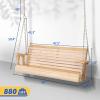 imageVINGLI Upgraded Patio Wooden Porch Swing for Courtyard ampamp Garden Heavy Duty 880 LBS Swing Chair Bench with Hanging Chains for Outdoors Black 4 FTNatural