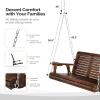 imageVINGLI Upgraded Patio Wooden Porch Swing for Courtyard ampamp Garden Heavy Duty 880 LBS Swing Chair Bench with Hanging Chains for Outdoors Black 4 FTRustic