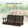 imageVINGLI Upgraded Patio Wooden Porch Swing for Courtyard ampamp Garden Heavy Duty 880 LBS Swing Chair Bench with Hanging Chains for Outdoors Black 4 FTRustic