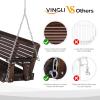 imageVINGLI Upgraded Patio Wooden Porch Swing for Courtyard ampamp Garden Heavy Duty 880 LBS Swing Chair Bench with Hanging Chains for Outdoors Black 4 FTRustic
