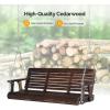 imageVINGLI Upgraded Patio Wooden Porch Swing for Courtyard ampamp Garden Heavy Duty 880 LBS Swing Chair Bench with Hanging Chains for Outdoors Black 4 FTRustic