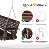 imageVINGLI Upgraded Patio Wooden Porch Swing for Courtyard ampamp Garden Heavy Duty 880 LBS Swing Chair Bench with Hanging Chains for Outdoors Black 4 FTRustic