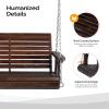 imageVINGLI Upgraded Patio Wooden Porch Swing for Courtyard ampamp Garden Heavy Duty 880 LBS Swing Chair Bench with Hanging Chains for Outdoors Black 4 FTRustic