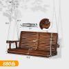 imageVINGLI Upgraded Patio Wooden Porch Swing for Courtyard ampamp Garden Heavy Duty 880 LBS Swing Chair Bench with Hanging Chains for Outdoors Black 4 FTRustic