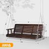 imageVINGLI Upgraded Patio Wooden Porch Swing for Courtyard ampamp Garden Heavy Duty 880 LBS Swing Chair Bench with Hanging Chains for Outdoors Black 4 FTRustic