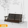 imageVINGLI Upgraded Patio Wooden Porch Swing for Courtyard ampamp Garden Heavy Duty 880 LBS Swing Chair Bench with Hanging Chains for Outdoors Black 4 FTRustic