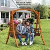 imageVINGLI Upgraded Patio Wooden Porch Swing for Courtyard ampamp Garden Heavy Duty 880 LBS Swing Chair Bench with Hanging Chains for Outdoors Black 4 FTRustic