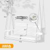 imageVINGLI Upgraded Patio Wooden Porch Swing for Courtyard ampamp Garden Heavy Duty 880 LBS Swing Chair Bench with Hanging Chains for Outdoors Black 4 FTWhite