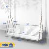 imageVINGLI Upgraded Patio Wooden Porch Swing for Courtyard ampamp Garden Heavy Duty 880 LBS Swing Chair Bench with Hanging Chains for Outdoors Black 4 FTWhite