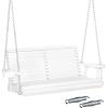 imageVINGLI Upgraded Patio Wooden Porch Swing for Courtyard ampamp Garden Heavy Duty 880 LBS Swing Chair Bench with Hanging Chains for Outdoors Black 4 FTWhite