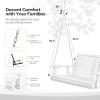 imageVINGLI Upgraded Patio Wooden Porch Swing for Courtyard ampamp Garden Heavy Duty 880 LBS Swing Chair Bench with Hanging Chains for Outdoors Black 4 FTWhite