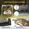 imageVINGLI Upgraded Patio Wooden Porch Swing for Courtyard ampamp Garden Heavy Duty 880 LBS Swing Chair Bench with Hanging Chains for Outdoors Black 4 FTWhite