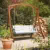 imageVINGLI Upgraded Patio Wooden Porch Swing for Courtyard ampamp Garden Heavy Duty 880 LBS Swing Chair Bench with Hanging Chains for Outdoors Black 4 FTWhite