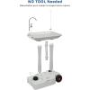 imageVINGLI Upgraded Portable Sink Rolling Hand Wash Basin Stand with Towel Holder ampamp Soap Dispenser ampamp Wheels Perfect for GardenCampingOutdoor EventsGatheringsWorksiteRVIndoorUpgraded