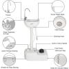 imageVINGLI Upgraded Portable Sink Rolling Hand Wash Basin Stand with Towel Holder ampamp Soap Dispenser ampamp Wheels Perfect for GardenCampingOutdoor EventsGatheringsWorksiteRVIndoorStandard