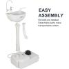 imageVINGLI Upgraded Portable Sink Rolling Hand Wash Basin Stand with Towel Holder ampamp Soap Dispenser ampamp Wheels Perfect for GardenCampingOutdoor EventsGatheringsWorksiteRVIndoorStandard