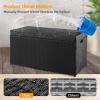 imageVINGLI Upgraded Version 132 Gallon Outdoor Storage Box Patio Rattan Deck Box Wicker Storage Bench for Indoor Outdoor Pool Balcony Yard Garden BlackBlack