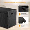 imageVINGLI Upgraded Version 132 Gallon Outdoor Storage Box Patio Rattan Deck Box Wicker Storage Bench for Indoor Outdoor Pool Balcony Yard Garden BlackBlack