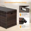 imageVINGLI Upgraded Version 132 Gallon Outdoor Storage Box Patio Rattan Deck Box Wicker Storage Bench for Indoor Outdoor Pool Balcony Yard Garden BlackBrown