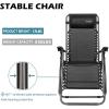 imageVINGLI Upgraded Zero Gravity Chair Set of 2 Lounge Outdoor Chairs with Trays and Pillows Folding Patio Recliner Chairs for Backyard Poolside GardenBlack