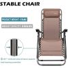 imageVINGLI Upgraded Zero Gravity Chair Set of 2 Lounge Outdoor Chairs with Trays and Pillows Folding Patio Recliner Chairs for Backyard Poolside GardenBrown