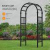 imageVINGLI Vinyl Garden Arbor PVC Wedding Arch for Ceremony Party Garden Trellis for Climbing Plants Outdoor Arch Backdrop Stand for Garden Backyard LawnBlack