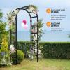 imageVINGLI Vinyl Garden Arbor PVC Wedding Arch for Ceremony Party Garden Trellis for Climbing Plants Outdoor Arch Backdrop Stand for Garden Backyard LawnBlack