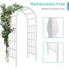 imageVINGLI Vinyl Garden Arbor PVC Wedding Arch for Ceremony Party Garden Trellis for Climbing Plants Outdoor Arch Backdrop Stand for Garden Backyard LawnWhite