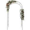 imageVINGLI Vinyl Garden Arbor PVC Wedding Arch for Ceremony Party Garden Trellis for Climbing Plants Outdoor Arch Backdrop Stand for Garden Backyard LawnWhite