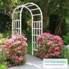 imageVINGLI Vinyl Garden Arbor PVC Wedding Arch for Ceremony Party Garden Trellis for Climbing Plants Outdoor Arch Backdrop Stand for Garden Backyard LawnWhite