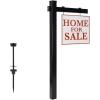 imageVINGLI Vinyl PVC Real Estate Sign Post 6 Tall Yard Post for Sale Open House and Home Black Two PackBlack