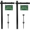 imageVINGLI Vinyl PVC Real Estate Sign Post 6 Tall Yard Post for Sale Open House and Home Black Two PackBlack