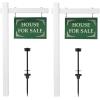 imageVINGLI Vinyl PVC Real Estate Sign Post 6 Tall Yard Post for Sale Open House and Home Black Two PackWhite