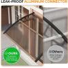 imageVINGLI Window Awning Door Canopy Exterior 40quot x 80quot Awnings for Doors Polycarbonate Cover Patio Door Awning Rain Snow Sunlight Protection Hollow Sheet Clear Board ampamp Black BracketBrown Board  Black Bracket