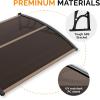 imageVINGLI Window Awning Door Canopy Exterior 40quot x 80quot Awnings for Doors Polycarbonate Cover Patio Door Awning Rain Snow Sunlight Protection Hollow Sheet Clear Board ampamp Black BracketBrown Board  Black Bracket