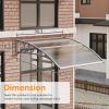 imageVINGLI Window Awning Door Canopy Exterior 40quot x 80quot Awnings for Doors Polycarbonate Cover Patio Door Awning Rain Snow Sunlight Protection Hollow Sheet Clear Board ampamp Black BracketGrey Board  Grey Bracket