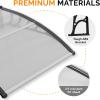 imageVINGLI Window Awning Door Canopy Exterior 40quot x 80quot Awnings for Doors Polycarbonate Cover Patio Door Awning Rain Snow Sunlight Protection Hollow Sheet Clear Board ampamp Black BracketClear Board  Black Bracket