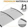 imageVINGLI Window Awning Door Canopy Exterior 40quot x 80quot Awnings for Doors Polycarbonate Cover Patio Door Awning Rain Snow Sunlight Protection Hollow Sheet Clear Board ampamp Black BracketClear Board  Black Bracket