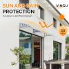 imageVINGLI Window Awning Door Canopy Exterior 40quot x 80quot Awnings for Doors Polycarbonate Cover Patio Door Awning Rain Snow Sunlight Protection Hollow Sheet Clear Board ampamp Black BracketClear Board  Grey Bracket