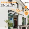 imageVINGLI Window Awning Door Canopy Exterior 40quot x 80quot Awnings for Doors Polycarbonate Cover Patio Door Awning Rain Snow Sunlight Protection Hollow Sheet Clear Board ampamp Black BracketBrown Board  Black Bracket